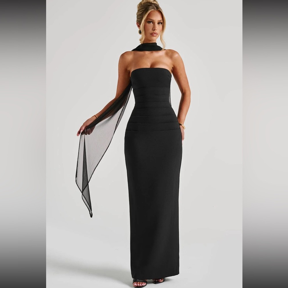 Babyboo Fashion Chic Strapless Black Evening Dress